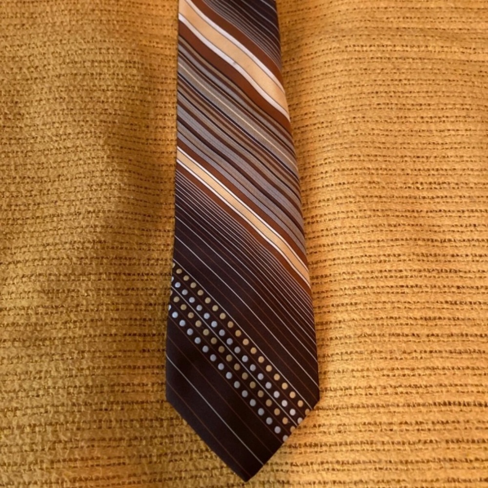 Dino Roselli Men’s Bronze Geometric Tie, 1970s, Imported, Mid-Century Modern